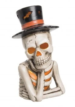 Transpac 11 Inch Top Hat Light Up Skeleton