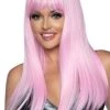 Leg Avenue 24in Long Straight Pink Wig