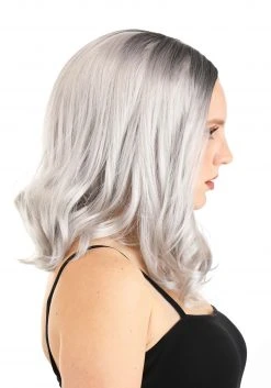 Partytime Wig Gray Bob Adult Wig -Cheap Halloween Store adult gray bob wig alt 2