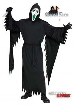 Fun World Light Up Fade Mouth Ghost Face Costume For Adults