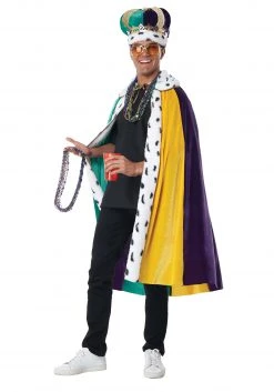 California Costume Collection Mardi Gras Cape And Crown Set For Adults -Cheap Halloween Store adult mardi gras cape and crown set alt 2
