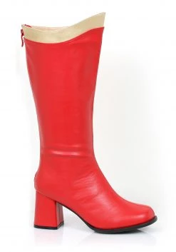 Ellie Adult Red And Gold Super Hero Boots