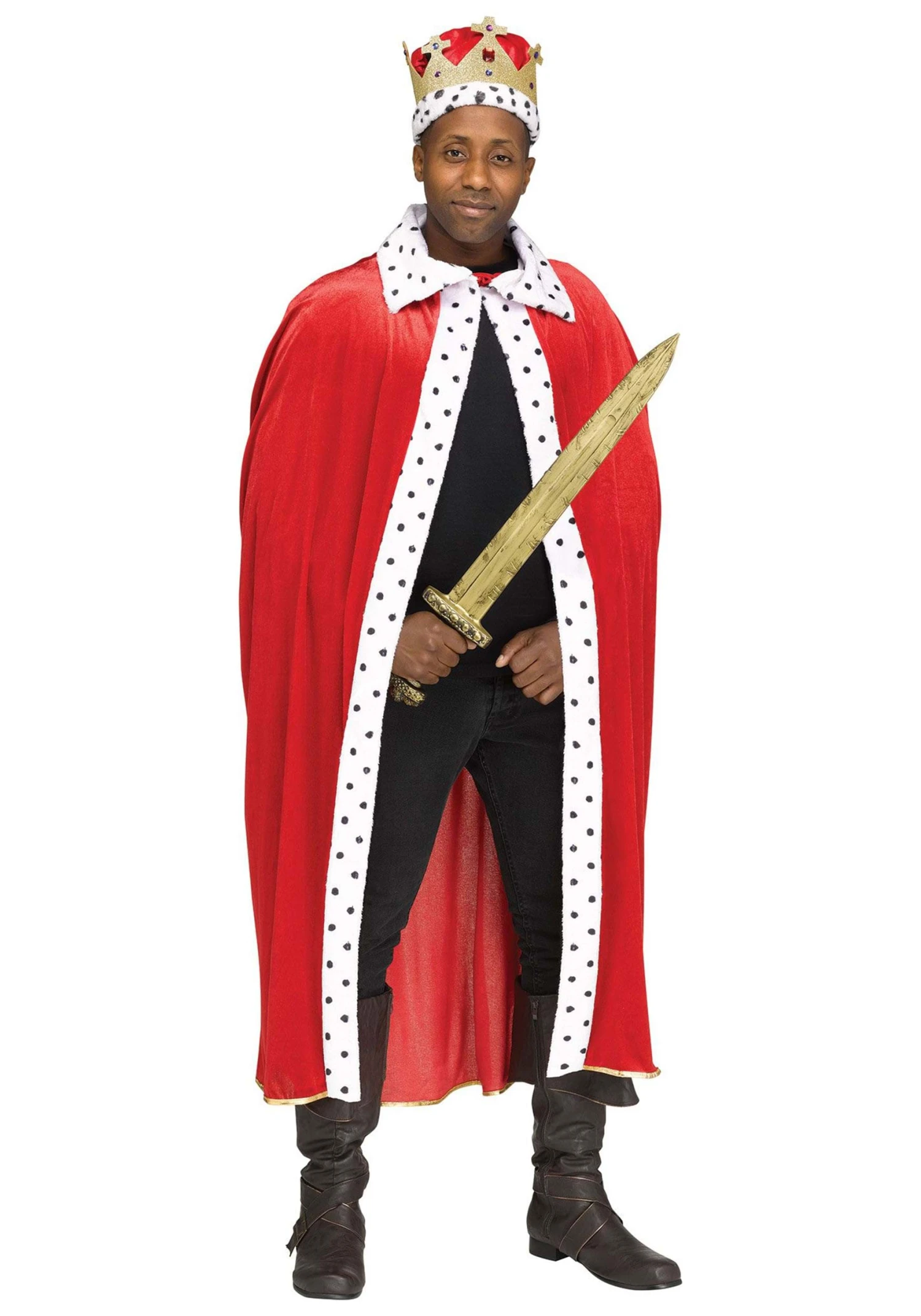 Fun World Red King Cape And Crown Adult Set 1 Fun World Red King Cape And Crown Adult Set