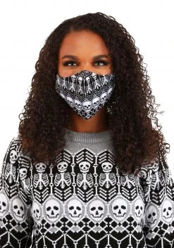 Guangzhou Fashion Travelling Goods Co. Ltd Skeletons Pattern Sublimated Face Mask For Adults -Cheap Halloween Store adult skeletons pattern sublimated face mask alt 2