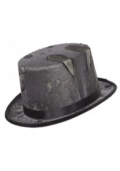 Underwraps Tattered Black Top Hat For Adults