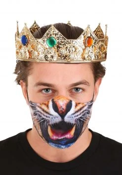 Elope Adult Sublimated Tiger Face Mask 5 Elope Adult Sublimated Tiger Face Mask -Cheap Halloween Store adult tiger sublimated face mask alt 2