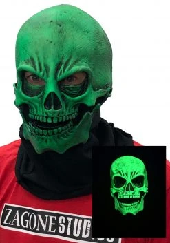 Zagone Studios Adult UV Green Glow Skull Mask