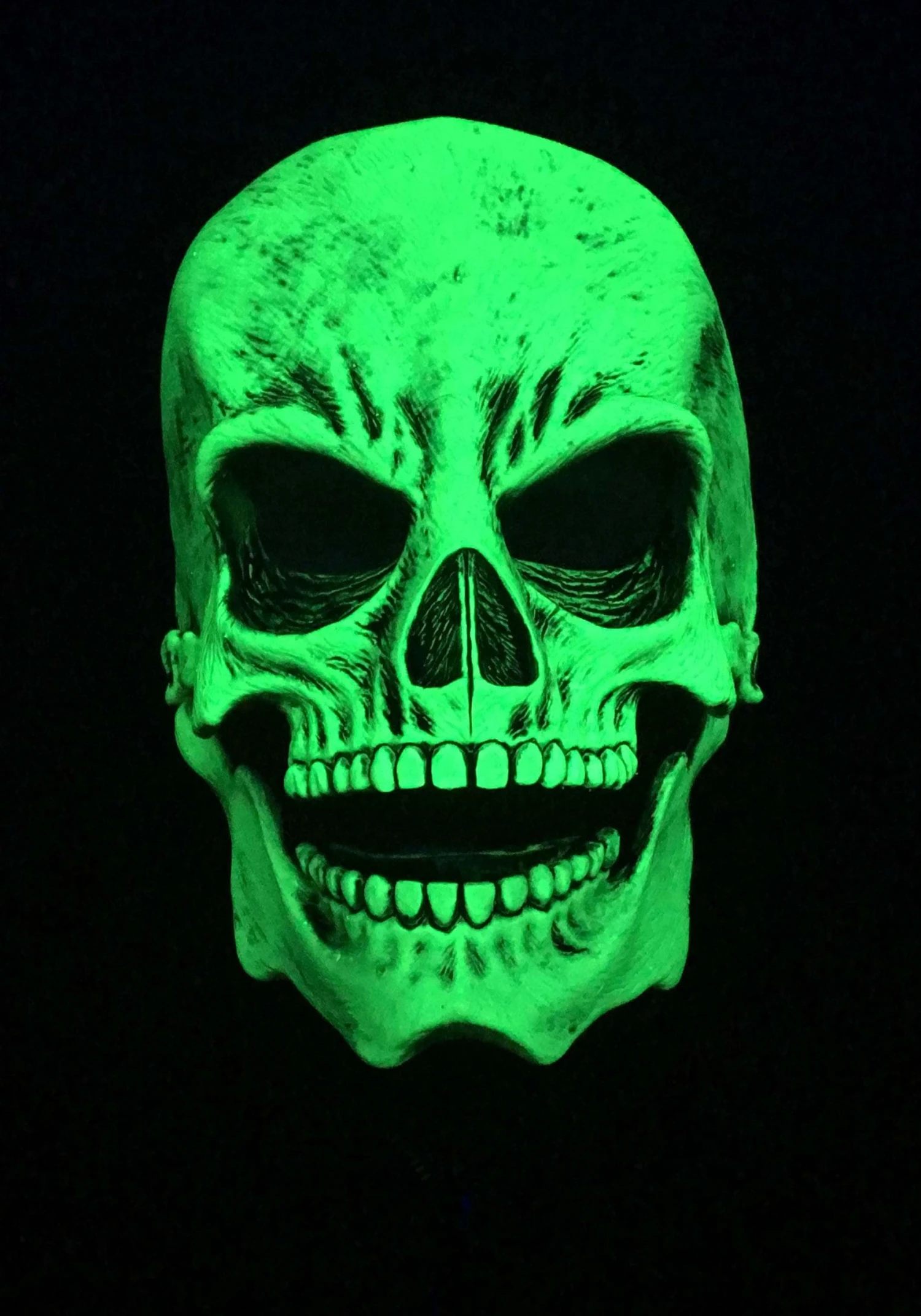 Zagone Studios Adult UV Green Glow Skull Mask 2 Zagone Studios Adult UV Green Glow Skull Mask - Image 2
