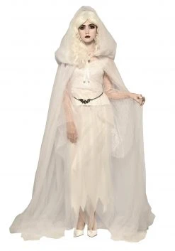 Rubies Costume Co. Inc White Hooded Cape For Adults