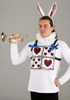 Elope White Rabbit Costume Kit For Adults -Cheap Halloween Store adults white rabbit costume kit alt 5