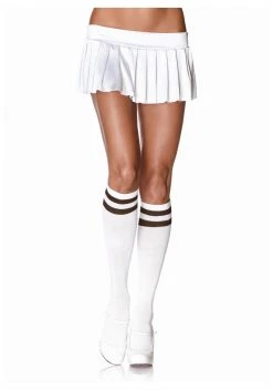 Leg Avenue Athletic Knee High Stockings White/Black