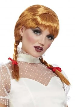 Smiffys Auburn Porcelain Doll Wig