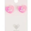 Anarchy Street Be Mine Heart Lucite Earrings