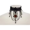 Western Fashion Bead And Chain Choker With Red Pendant