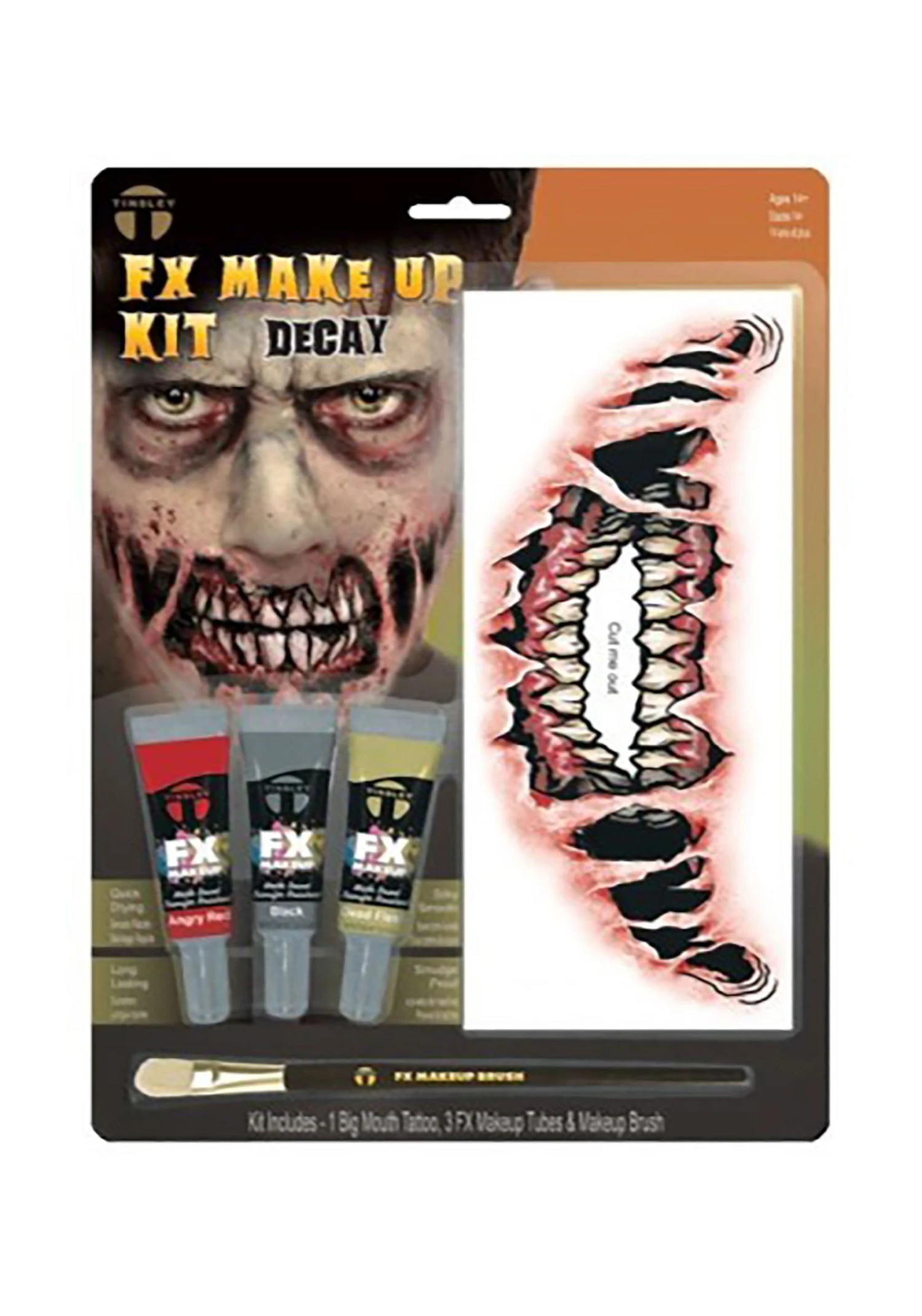 Tinsley Transfers Big Mouth Face Decay Temporary Tattoo 1 Tinsley Transfers Big Mouth Face Decay Temporary Tattoo