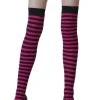Leg Avenue Black And Fuchsia Striped Stockings