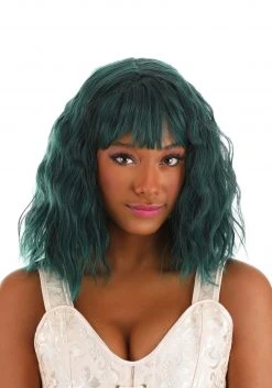 Partytime Wig Black And Green Wavy Wig Accessory