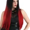 Partytime Costume & Lingerie (Yiwu) Factory Black And Red Ombre Wig For Adults
