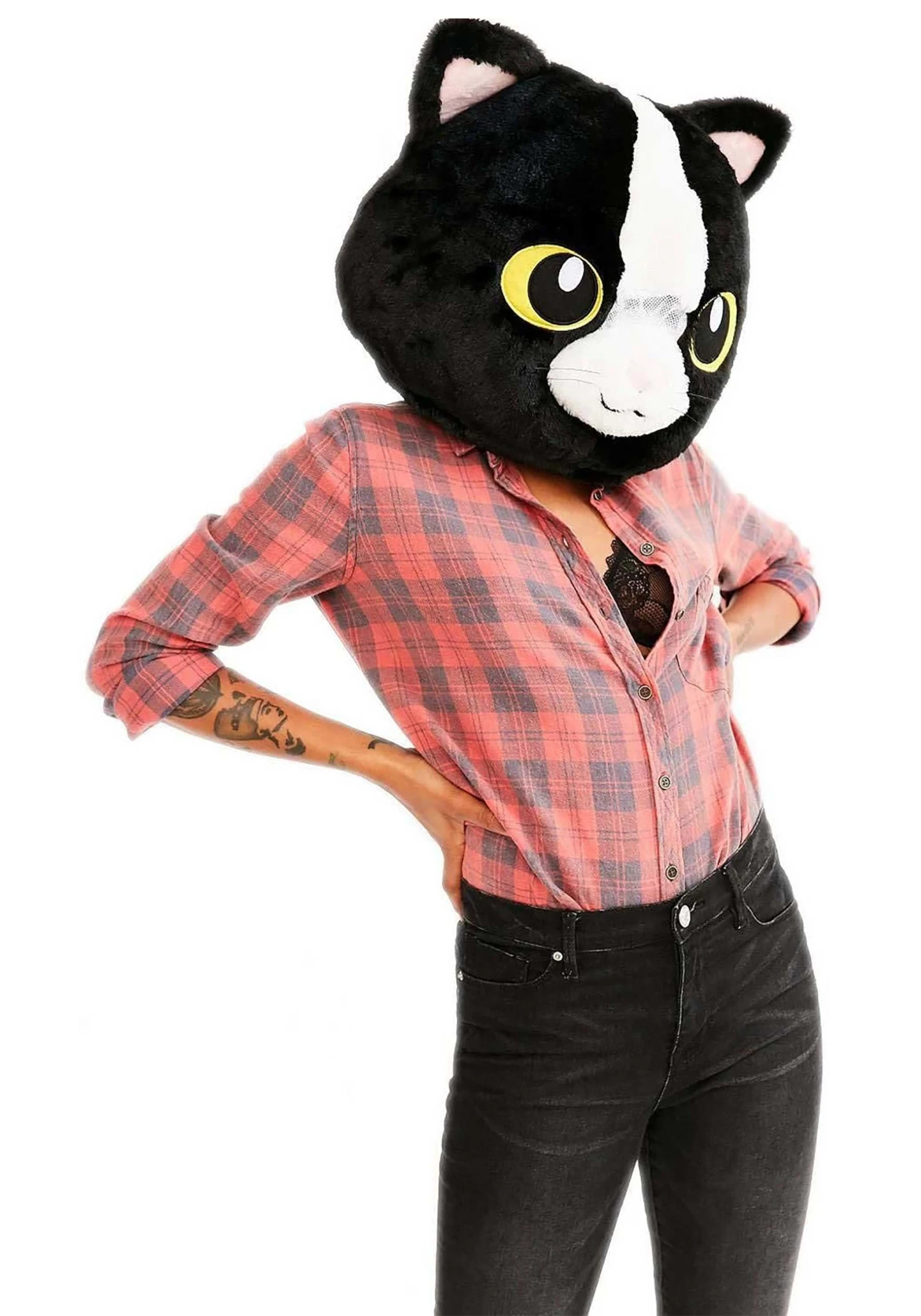 Sazac Adult Black Cat Mascot Head Mask 1 Sazac Adult Black Cat Mascot Head Mask