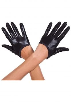 Music Legs Black Cropped Gloves For Adults