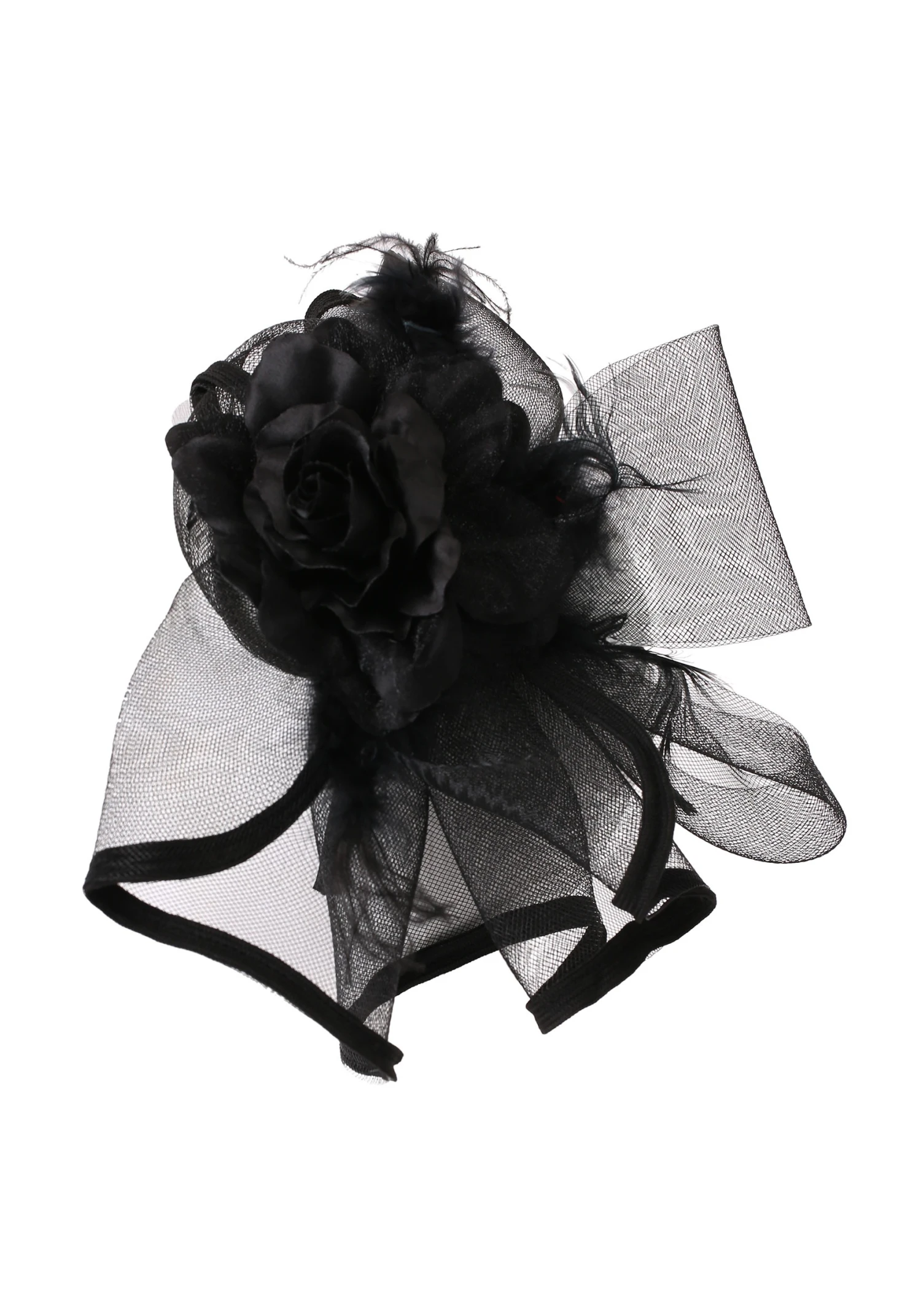 Jacobson Hats Adult Black Fascinator Headband 2 Jacobson Hats Adult Black Fascinator Headband - Image 2