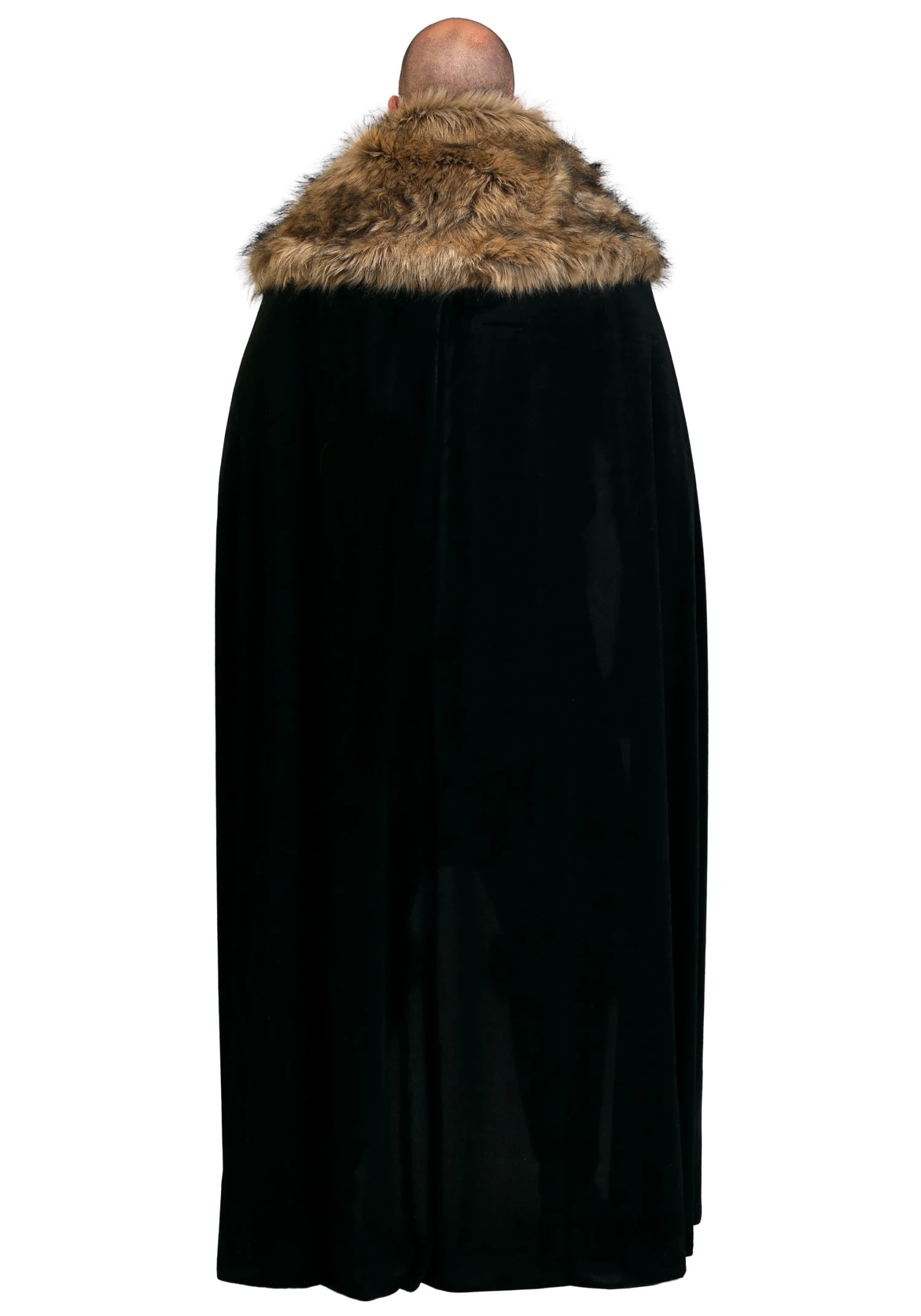 Partytime Costume & Lingerie (Yiwu) Factory Men's Black Faux Fur Collar Viking Cape 3 Partytime Costume & Lingerie (Yiwu) Factory Men's Black Faux Fur Collar Viking Cape - Image 3