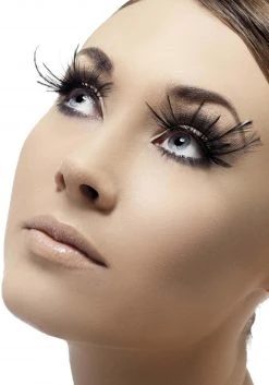 Smiffys Black Feather Plume Eyelashes With Glue