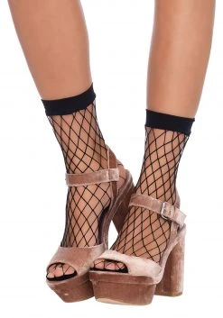 Leg Avenue Black Fishnet Ankle Socks