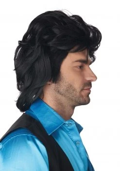 California Costume Collection Black Mullet Costume Wig -Cheap Halloween Store black mullet wig alt 2