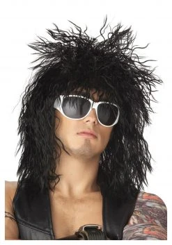 California Costume Collection Black Rocker Dude Wig