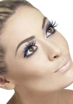 Smiffys Blue Spiderweb Eyelashes With Glue