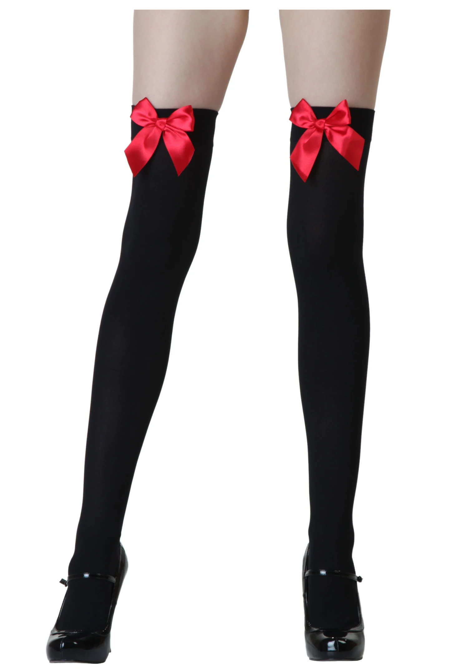 Leg Avenue Black Stockings With Red Bows 1 Leg Avenue Black Stockings With Red Bows
