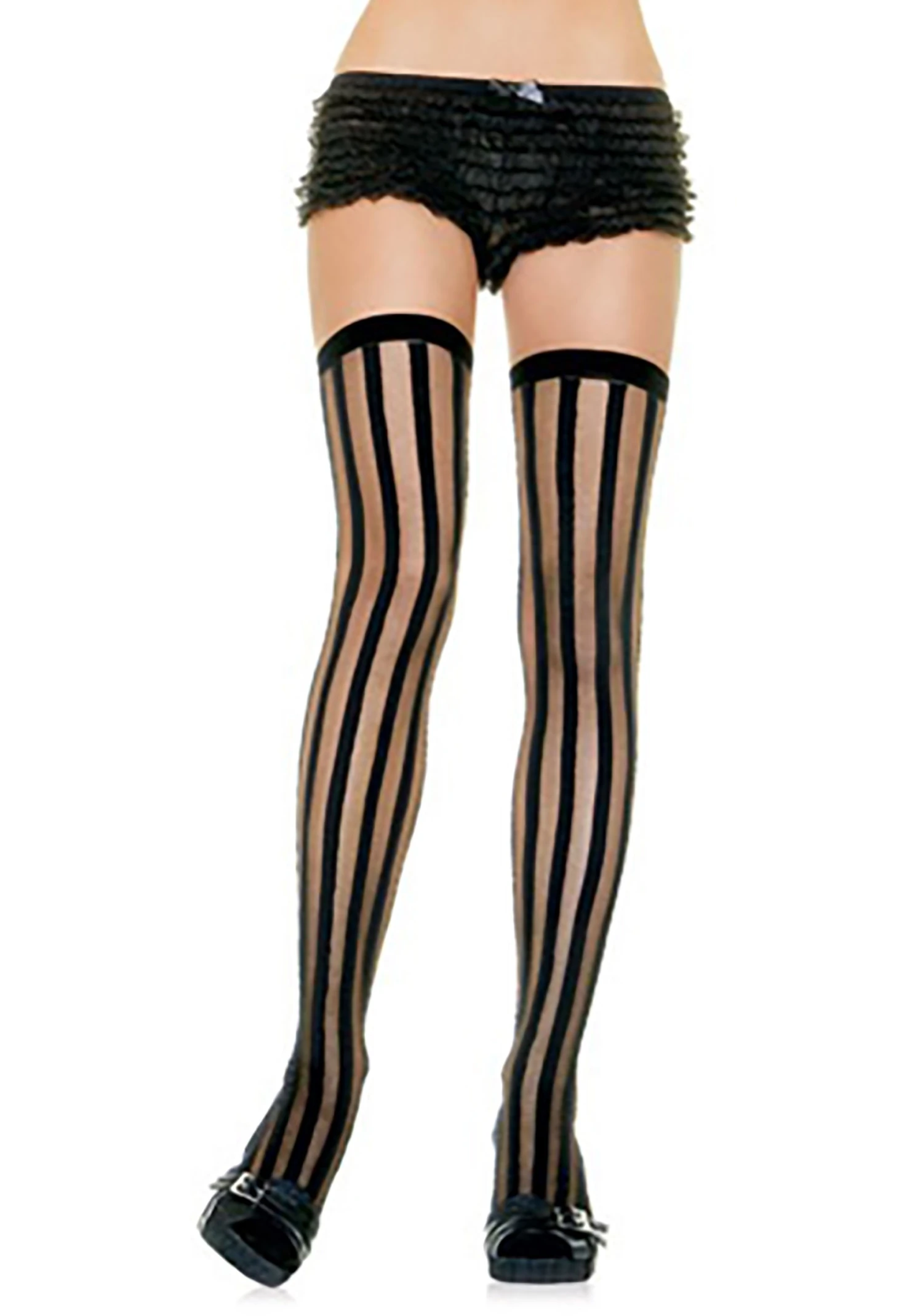 Leg Avenue Black Striped Stockings 1 Leg Avenue Black Striped Stockings