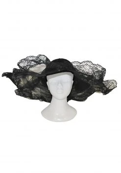 Funny Fashions Black Woven Lace Hat