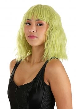Partytime Wig Blonde And Green Wavy Wig Accessory -Cheap Halloween Store blonde and green wavy wig alt 2