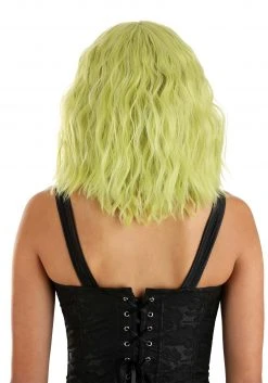 Partytime Wig Blonde And Green Wavy Wig Accessory -Cheap Halloween Store blonde and green wavy wig alt 4