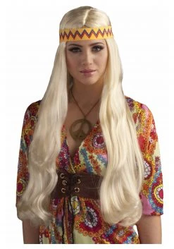Forum Novelties, Inc Blonde Hippie Chick Wig W/ Headband