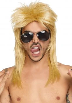 Leg Avenue Blonde Rocker Wig -Cheap Halloween Store blonde rocker wig alt 2