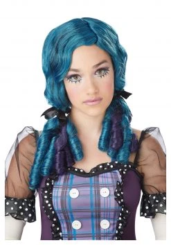 California Costume Collection Blue / Purple Doll Curls Wig