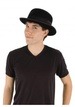 Elope Black Velour Bowler Hat