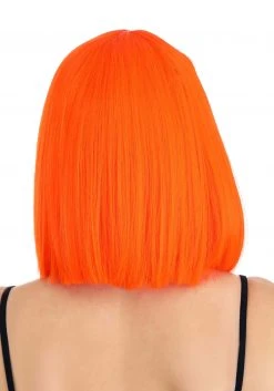 Partytime Wig Bright Orange Bob Wig For Adults -Cheap Halloween Store bright orange bob wig alt 3