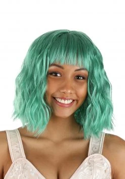 Partytime Wig Bright Teal Wavy Wig For Women