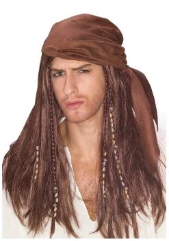 Rubies Costume Co. Inc Brown Caribbean Pirate Wig