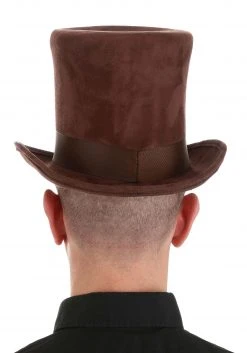 Elope Adult Brown Top Hat -Cheap Halloween Store brown top hat alt 2