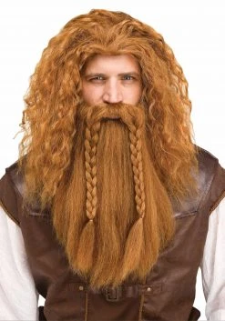 Fun World Brown Adult Viking Wig And Beard Set