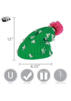 Elope Cactus Knit Slouch Beanie -Cheap Halloween Store cactus knit slouch beanie alt 4