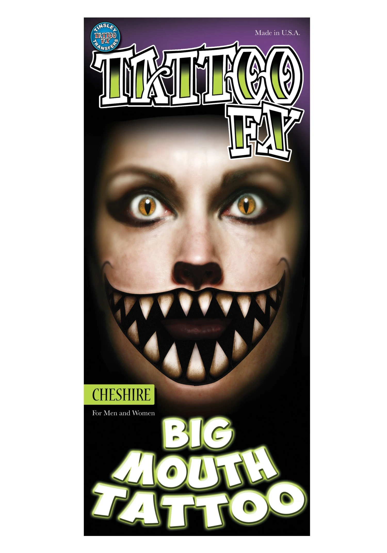 Tinsley Transfers Cheshire Cat Temporary Big Mouth Tattoo 1 Tinsley Transfers Cheshire Cat Temporary Big Mouth Tattoo