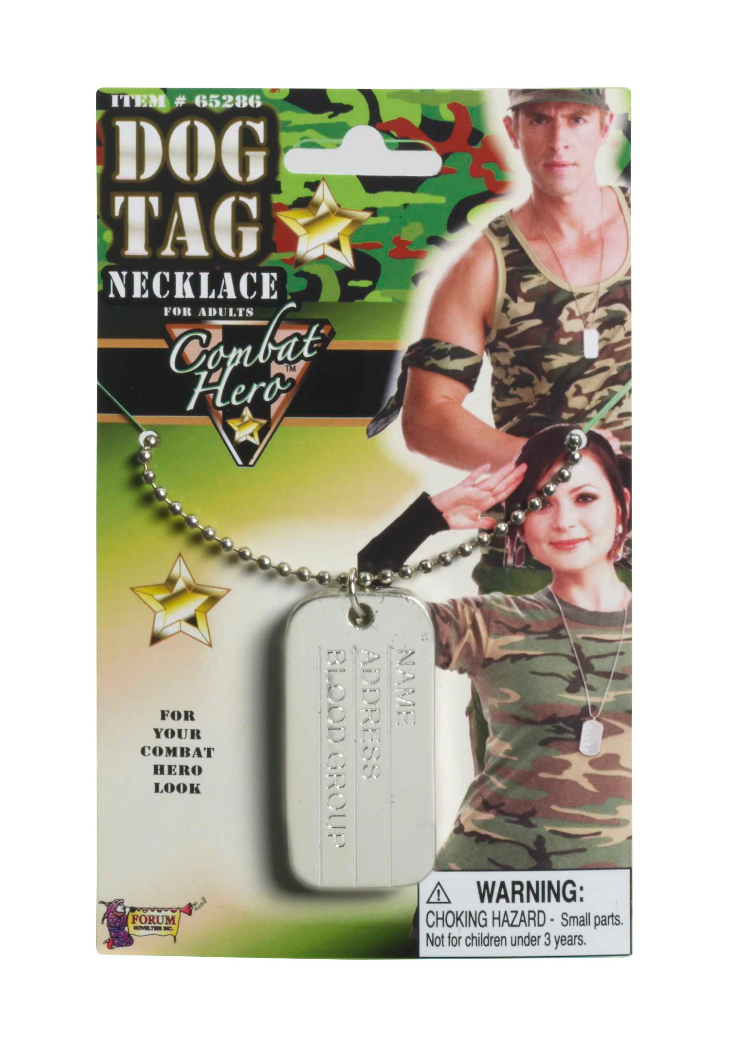 Forum Novelties, Inc Combat Hero Dog Tags 1 Forum Novelties, Inc Combat Hero Dog Tags