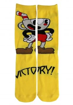 Elope Cuphead | Victory! Crew Socks -Cheap Halloween Store cuphead victory crew socks alt 2