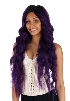 Partytime Wig Dark Purple Long Wavy Wig Accessory